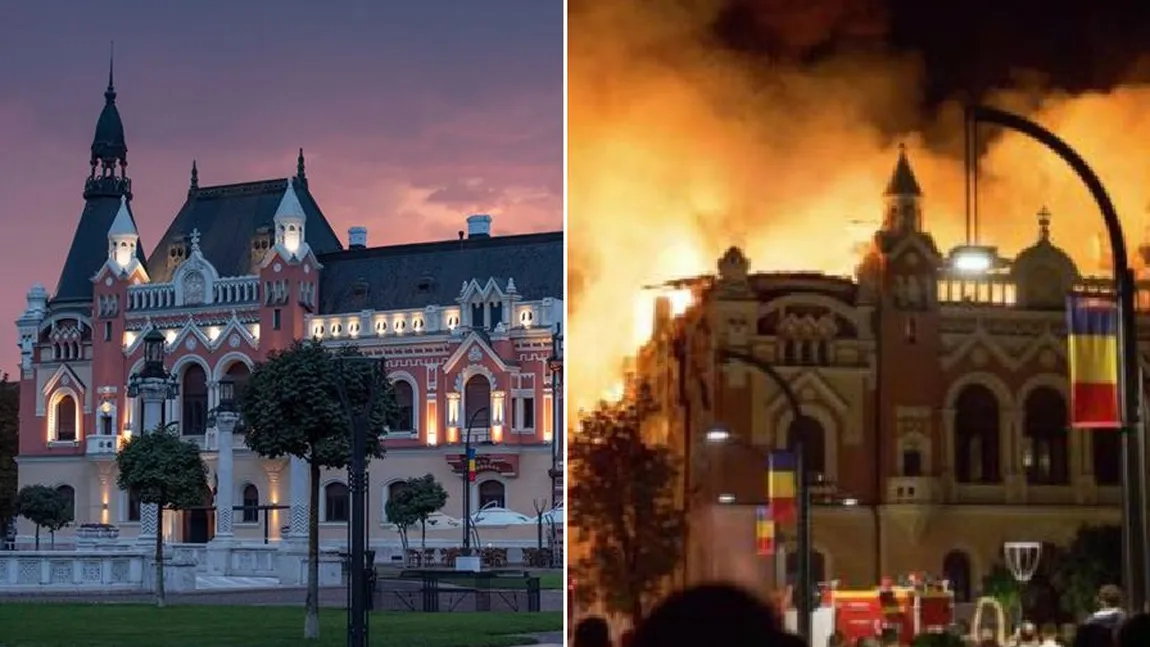 Incendiul de la Palatul Episcopiei Greco-Catolice din Oradea a fost stins. Primăria strânge fonduri pentru refacerea monumentului