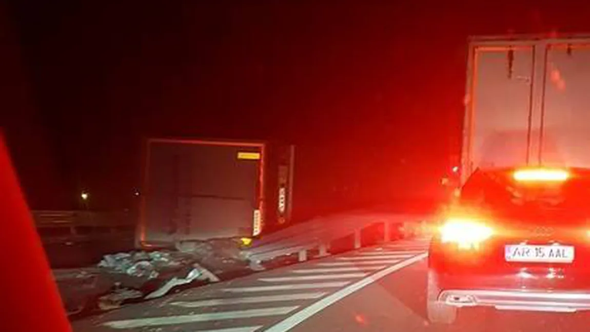 Accident mortal la ieşirea de pe A1. Traficul este blocat VIDEO