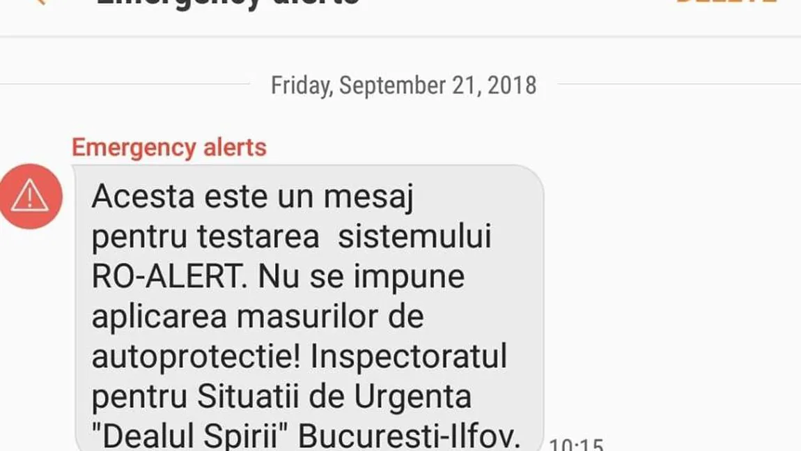 A început testarea sistemului RO-Alert. Ce scrie în mesajele primite de utilizatorii telefoanelor mobile