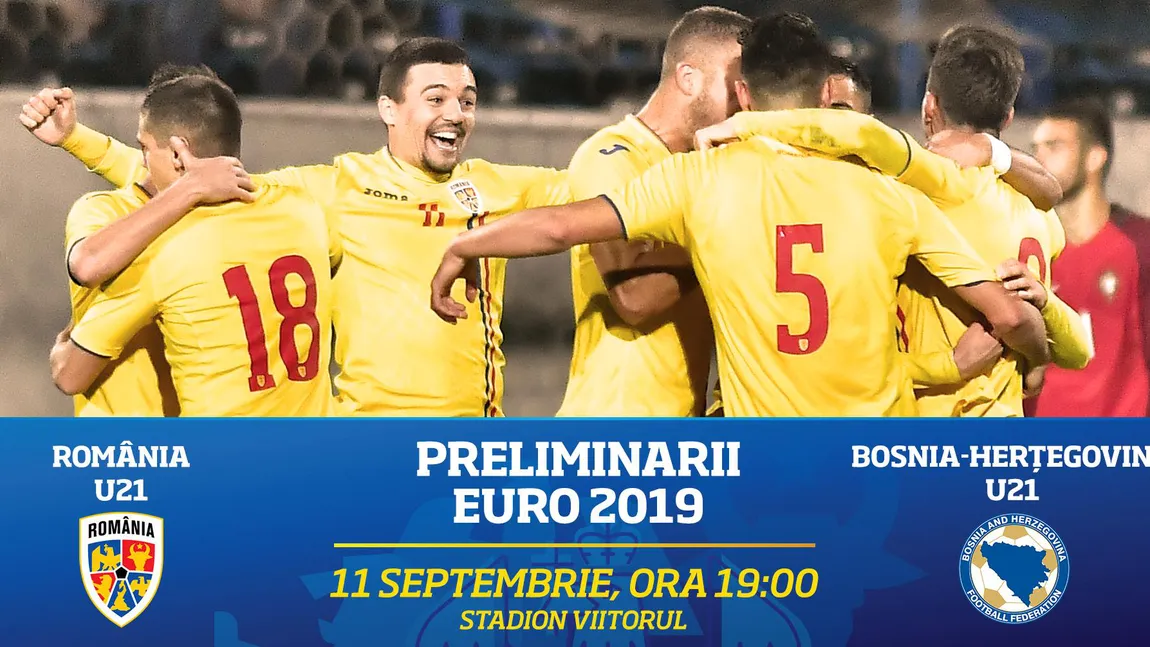 ROMANIA - BOSNIA 2-0. Pas mare făcut de tricolorii mici spre EIURO 2019