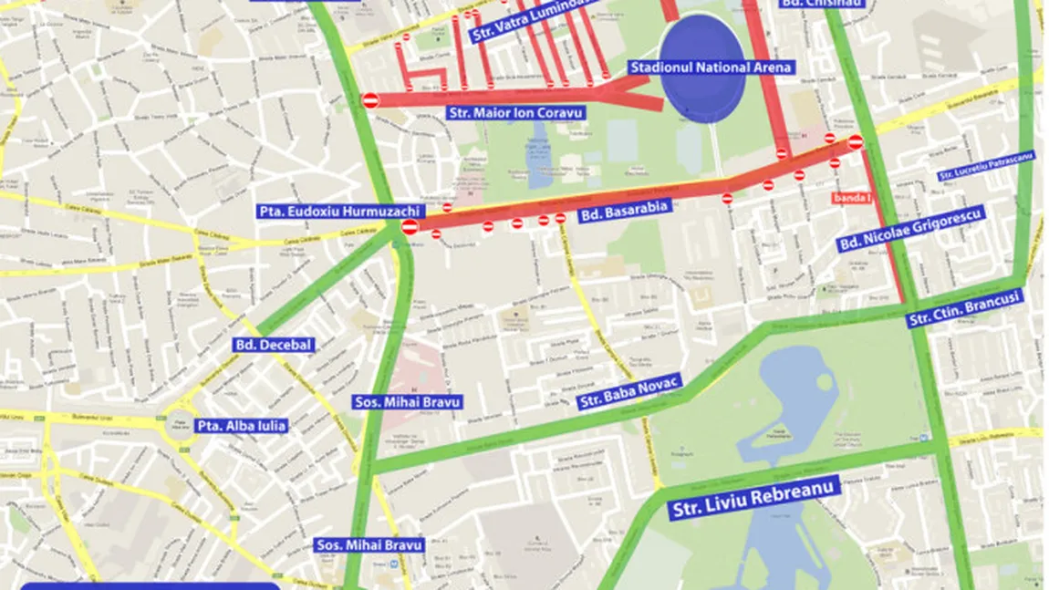 Restricţii de trafic în Capitală pentru meciul România-Serbia. Circulaţia, oprită pe mai multe artere din zona Arenei Naţionale