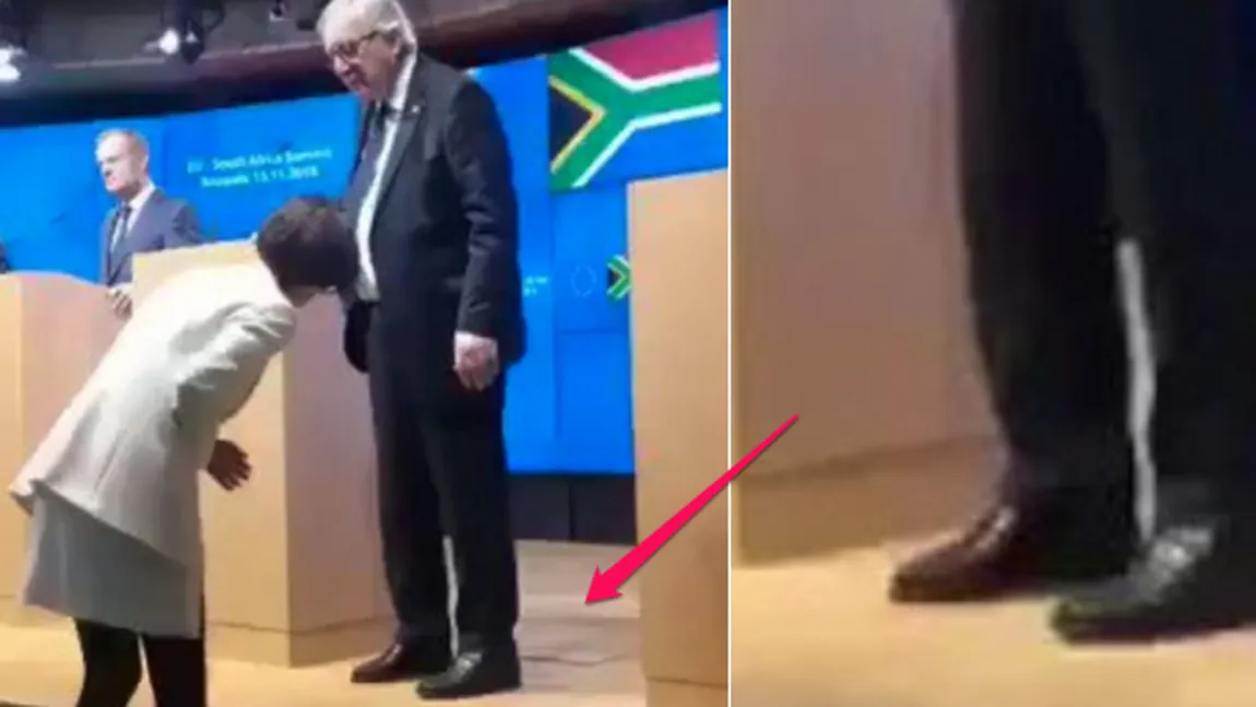 Jean-Claude Juncker s-a făcut din nou de râs. Acum a apărut în public cu doi pantofi de culori diferite VIDEO