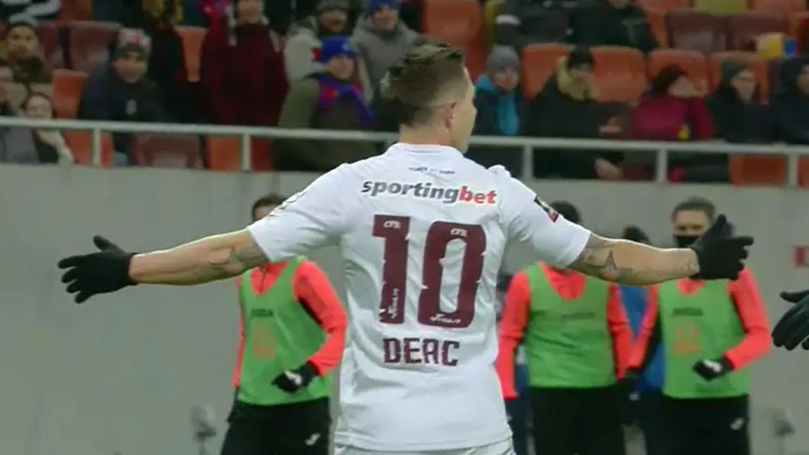 FCSB - CFR Cluj 0-2 în etapa a 21-a din Liga 1. Două goluri şi trei 