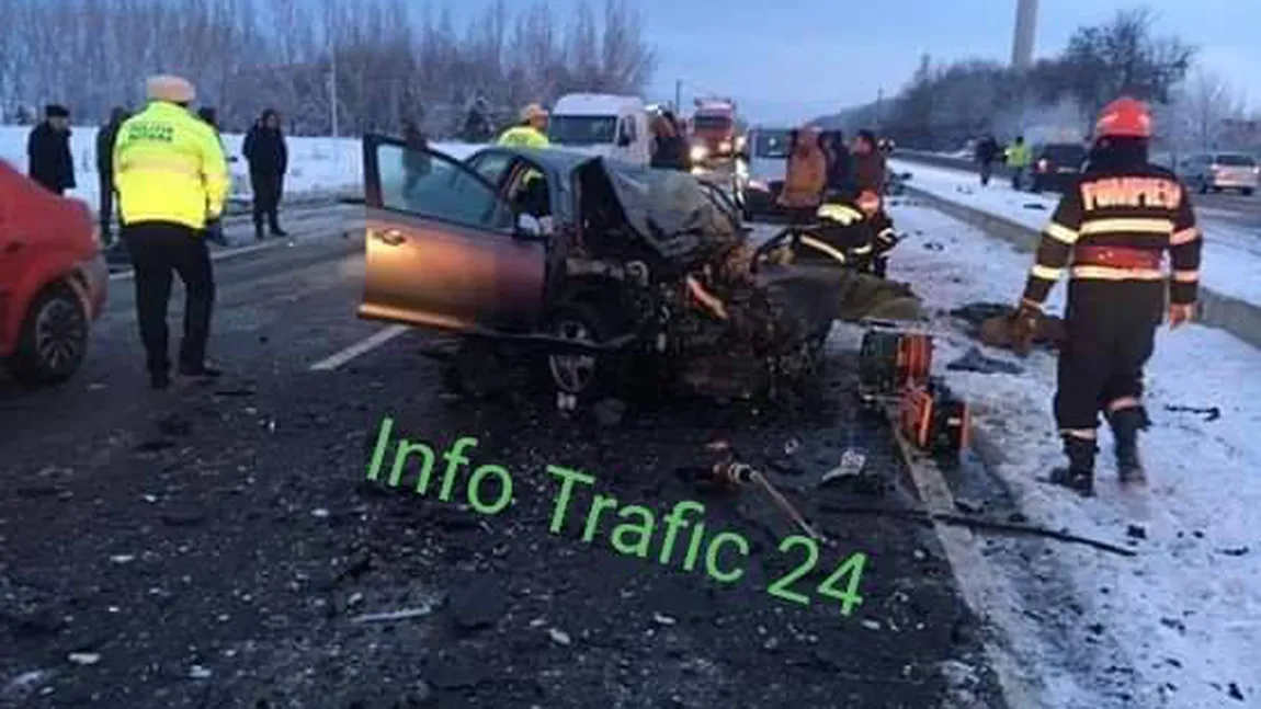 Accidentul de pe DN5 de la Călugăreni, surprins de camerele de supraveghere. Tănărul de 22 de ani a murit pe loc