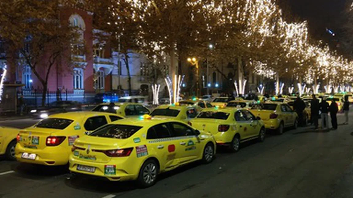 Protestul taximetriştilor împotriva concurenţei în sistem ride sharing blochează centrul Capitalei