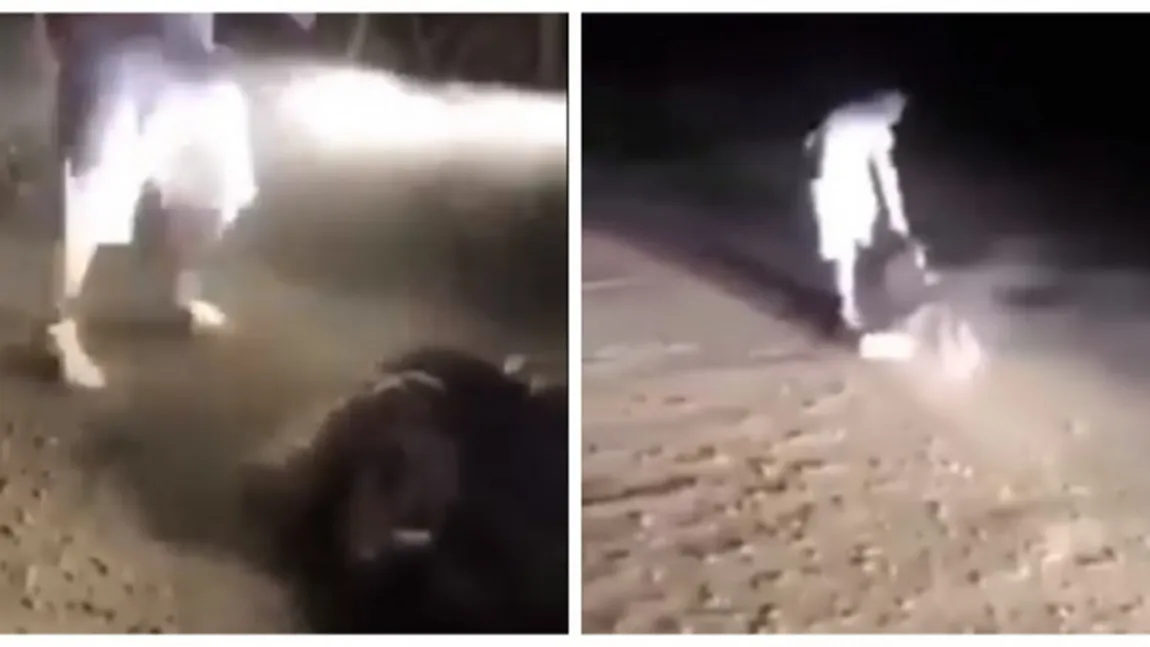 Tânără bătută cu pumnii şi picioarele pe un drum din Dej. Îl imploră pe agresor să se oprească, dar acesta o loveşte şi mai tare VIDEO