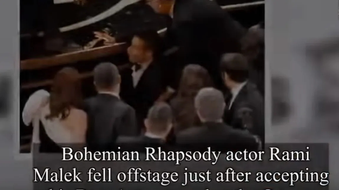 Incident la Oscar 2019: Rami Malek, câştigătorul Oscarului pentru cel mai bun actor în rol principal, a căzut de pe scenă