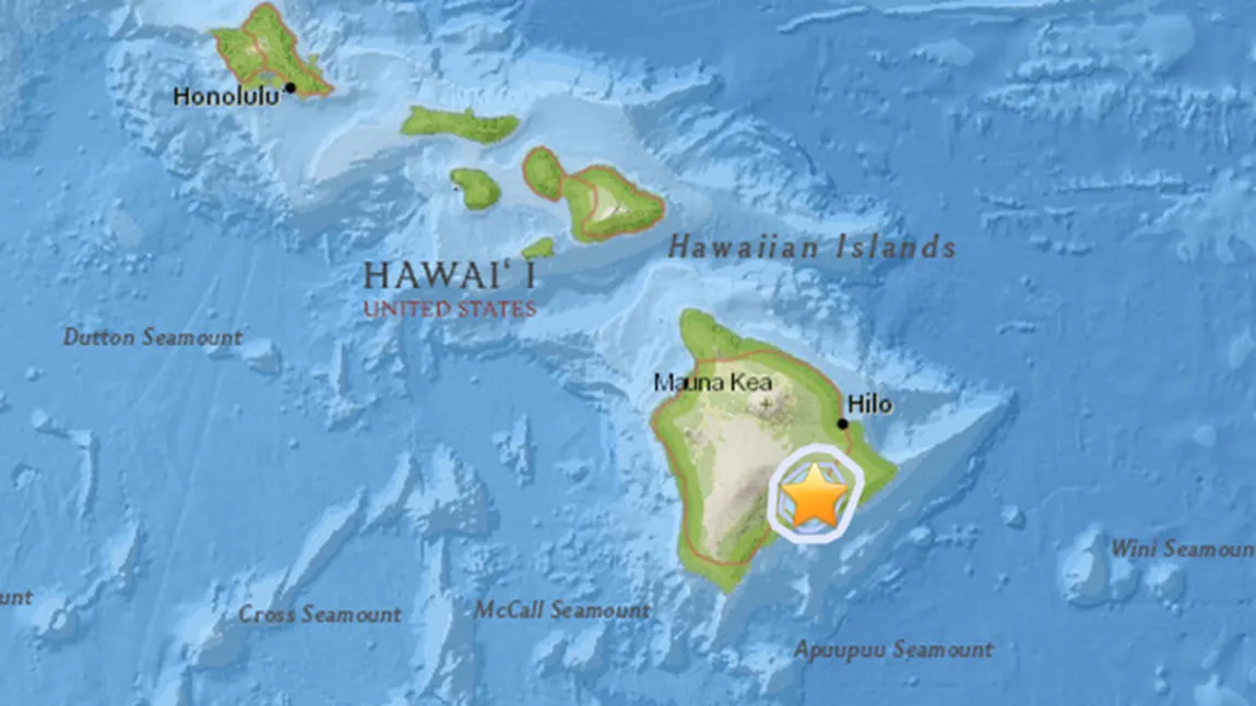 CUTREMUR puternic în Hawaii. Seismul a lovit flancul de Sud al Vulcanului Kilauea