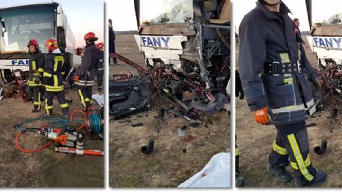 Autobuz cu 20 de pasageri, implicat într-un accident în Timiş. O persoană a murit, alte cinci sunt rănite