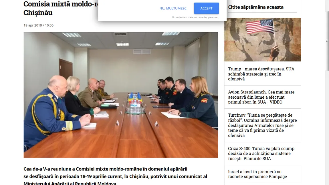 Comisia mixtă moldo-română în domeniul apărării se reuneşte la Chişinău