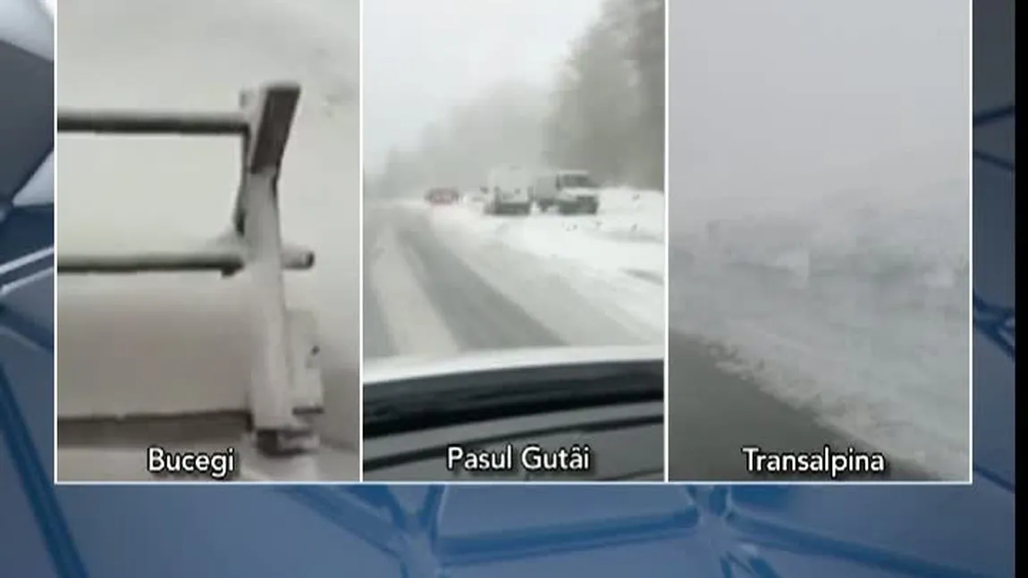 Ninsori puternice şi viscol în mai multe zone din ţară VIDEO