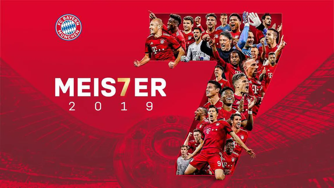 Bayern Munchen a câştigat campionatul! Al 29-lea titlu de campioană în Germania