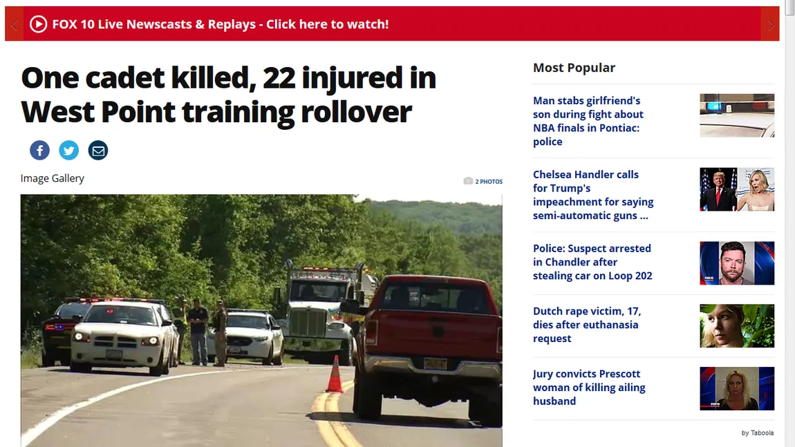 Tragedie în New York: Un elev al unei şcoli militare a murit şi 22 au fost răniţi în timpul manevrelor unui transportor de trupe