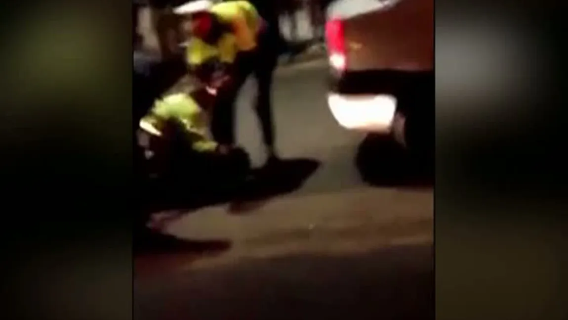 Petrecere terminată cu scandal în curtea Poliţiei din Voluntari VIDEO