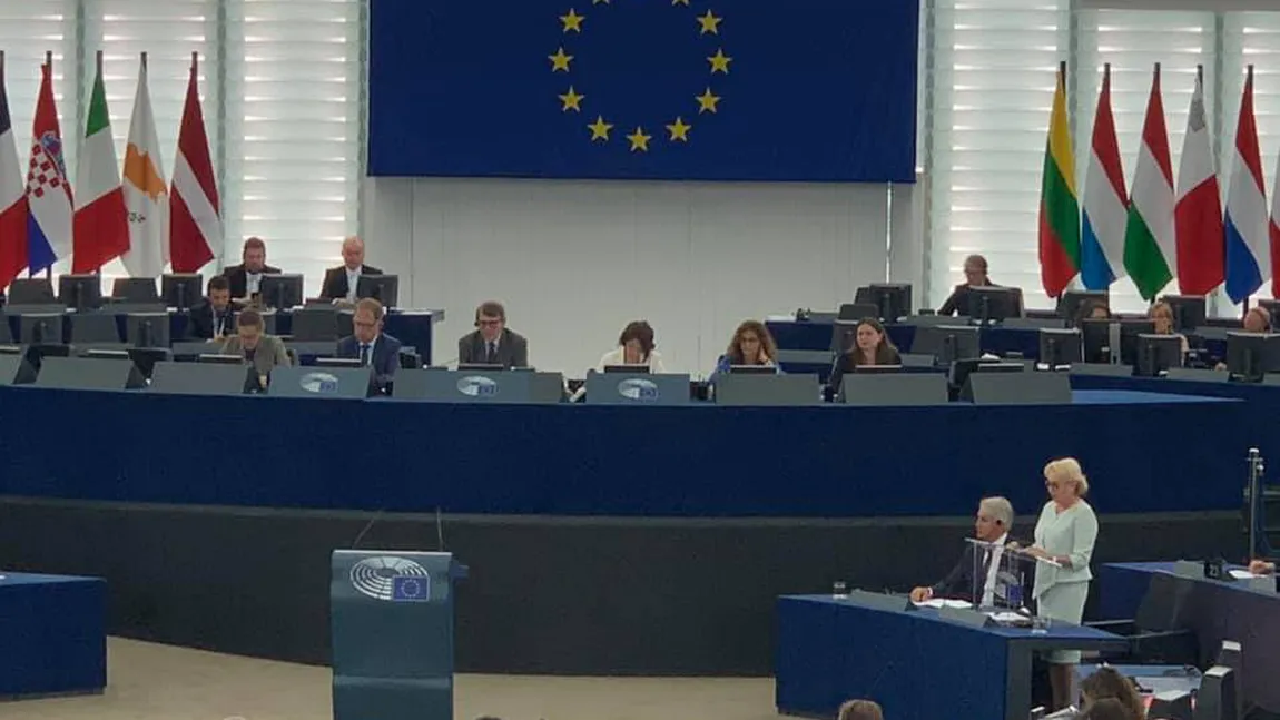 Viorica Dăncilă a prezentat în Parlamentul European bilanţul României la preşedinţia Consiliului Uniunii Europene. Sala, aproape goală