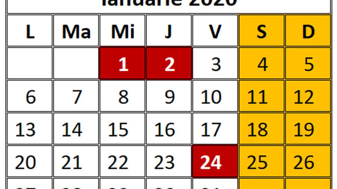 ZILE LIBERE 2020. Calendar sărbători legale, calendar vacanţe pentru anul viitor. Ce minivacanţe mai sunt în 2019