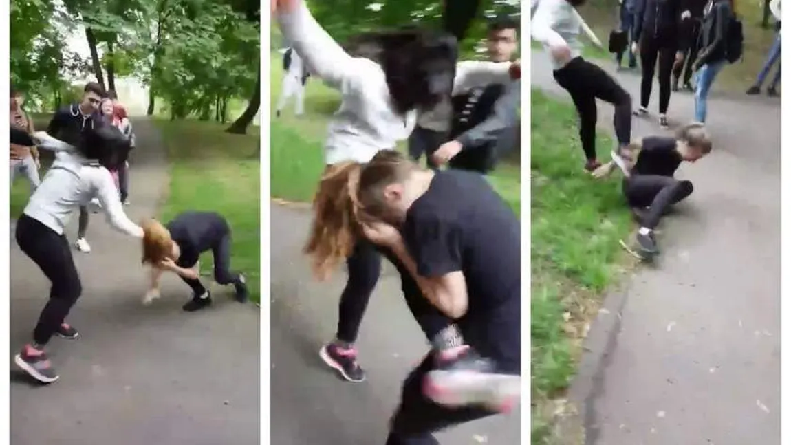 IMAGINI ŞOCANTE. Bătaie ca-n ringul MMA între două eleve din Bucureşti. Scenele HALUCINANTE, filmate de colegi VIDEO