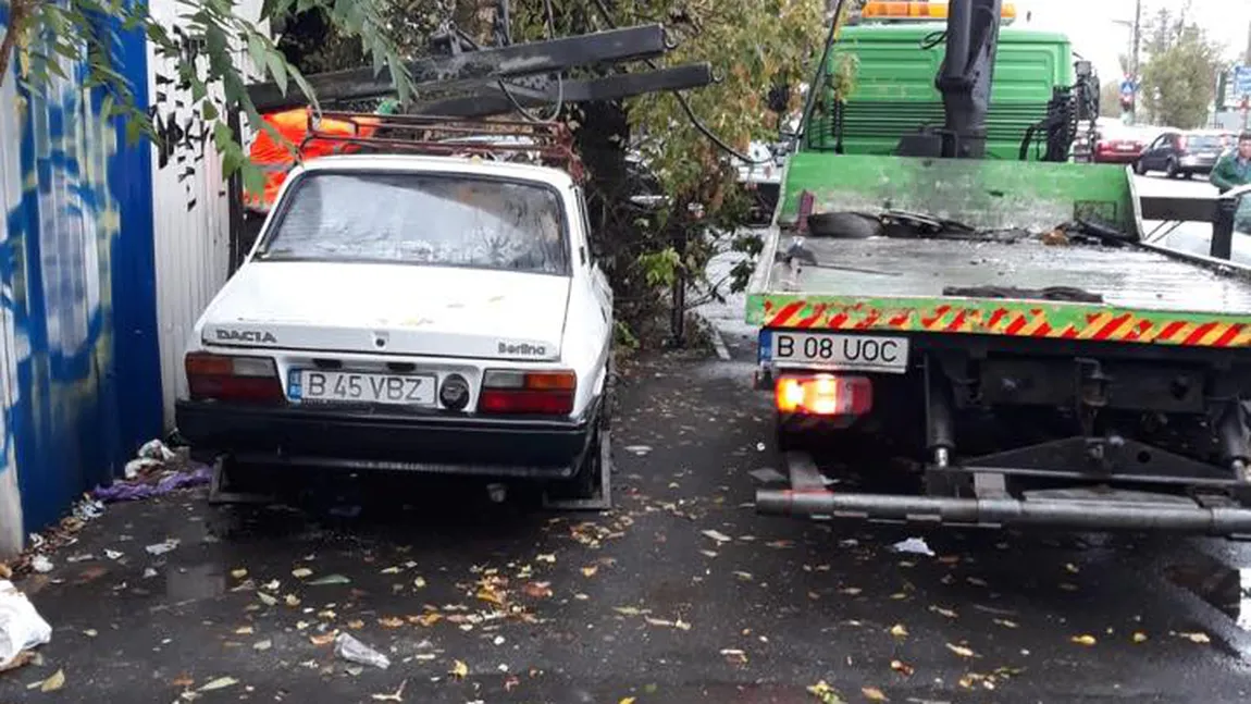 Aproape 500 de maşini abandonate pe stradă, ridicate de Primăria Sectorului 1