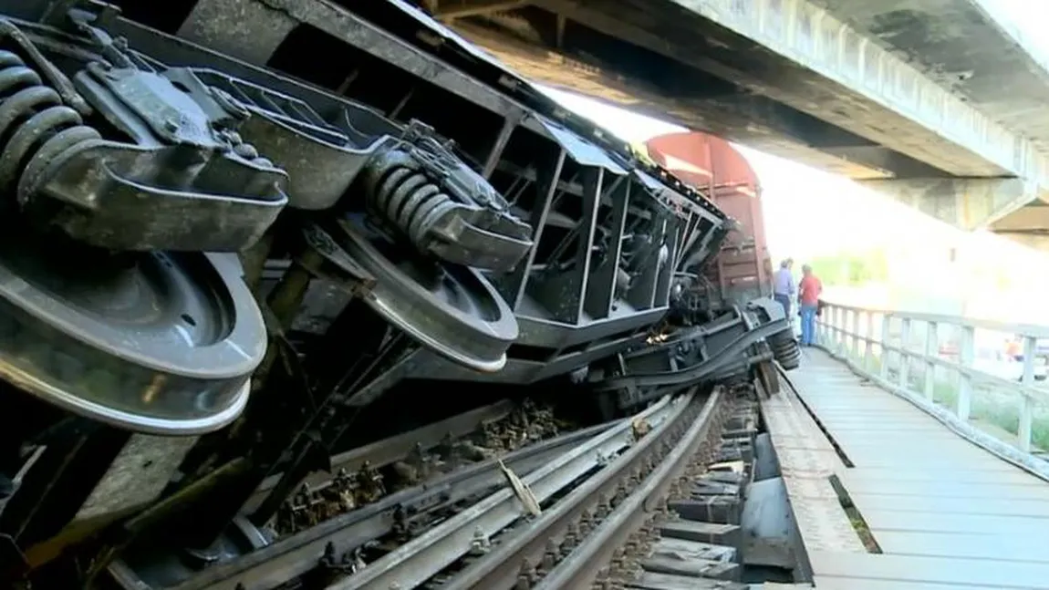 Trafic feroviar blocat înainte de weekend. Un tren de marfă a deraiat