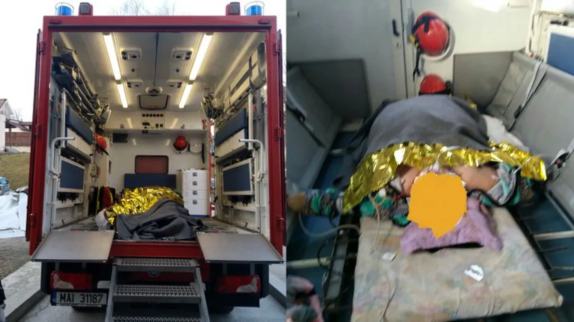 Misiune grea pentru SMURD: femeie de 250 kg scoasă pe geam şi transportată cu o ambulanţă specială