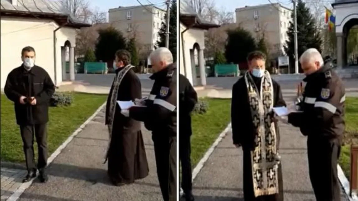 Un preot din Vâlcea a fost amendat cu 20.000 de lei după ce a organizat o slujbă în curtea bisericii