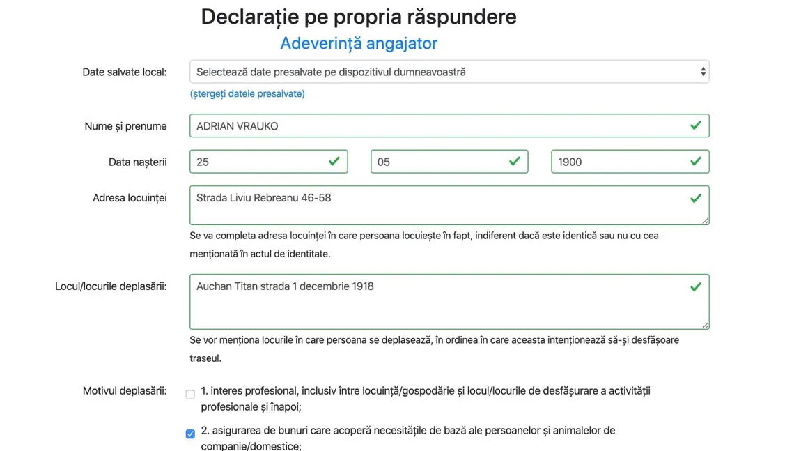 Greşeala pe care o fac majoritatea românilor. Ce NU e trecut în DECLARAŢIA pe propria răspundere şi îţi poate aduce amenzi uriaşe