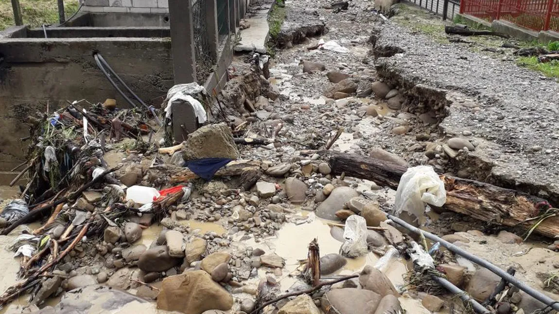 Inundaţii devastatoare în Bistriţa şi Harghita după ploile torenţiale. Grindină de mărimea unui ou în Suceava VIDEO