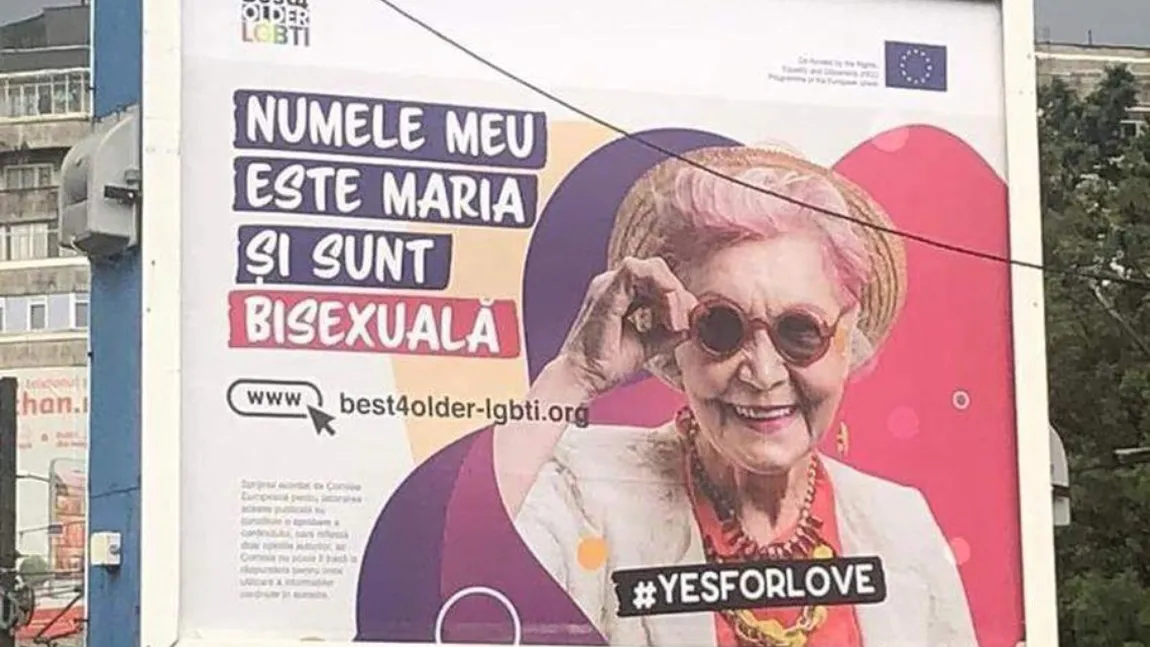Surpriză uriaşă! Cine este de fapt Maria, pensionara de pe panourile LGBTI care au stârnit mânia Patriarhiei Române