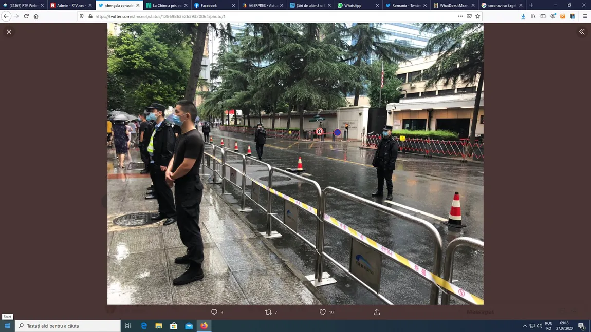 China a pus stăpânirea pe consulatul american de la Chengdu. Drapelul SUA a fost dat jos, tensiuni maxime între cele două ţări