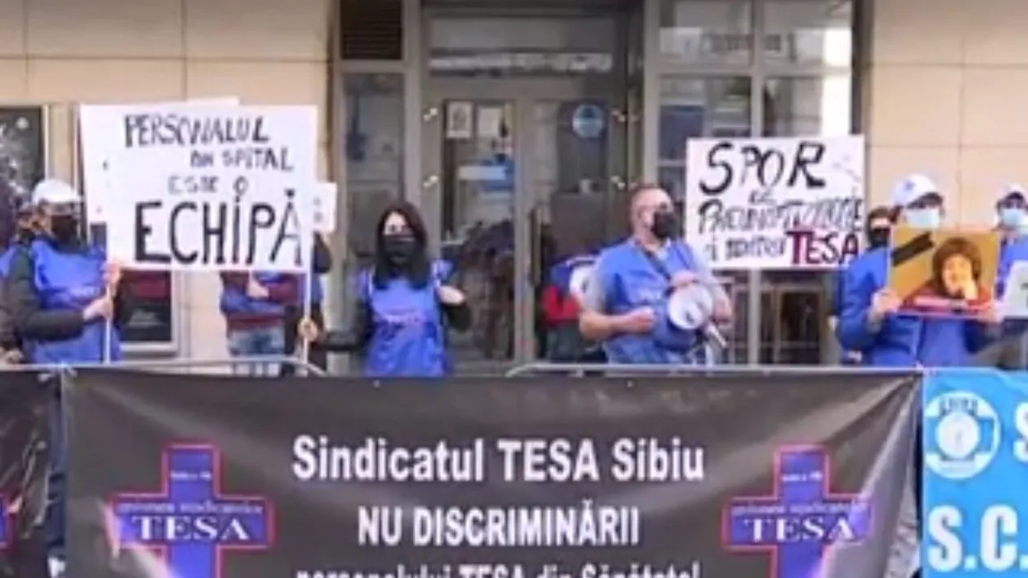 Protest la Ministerul Sănătăţii. Personalul TESA din spitale: Nu suntem în regulamentul sporurilor, la Covid-19 suntem săriţi!