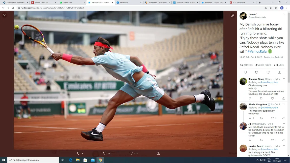 ROLAND GARROS 2020. Rafa Nadal, revoltat la Paris. A încheiat meciul la ora 1.26, pe o temperatură de sub 10 grade Celsius