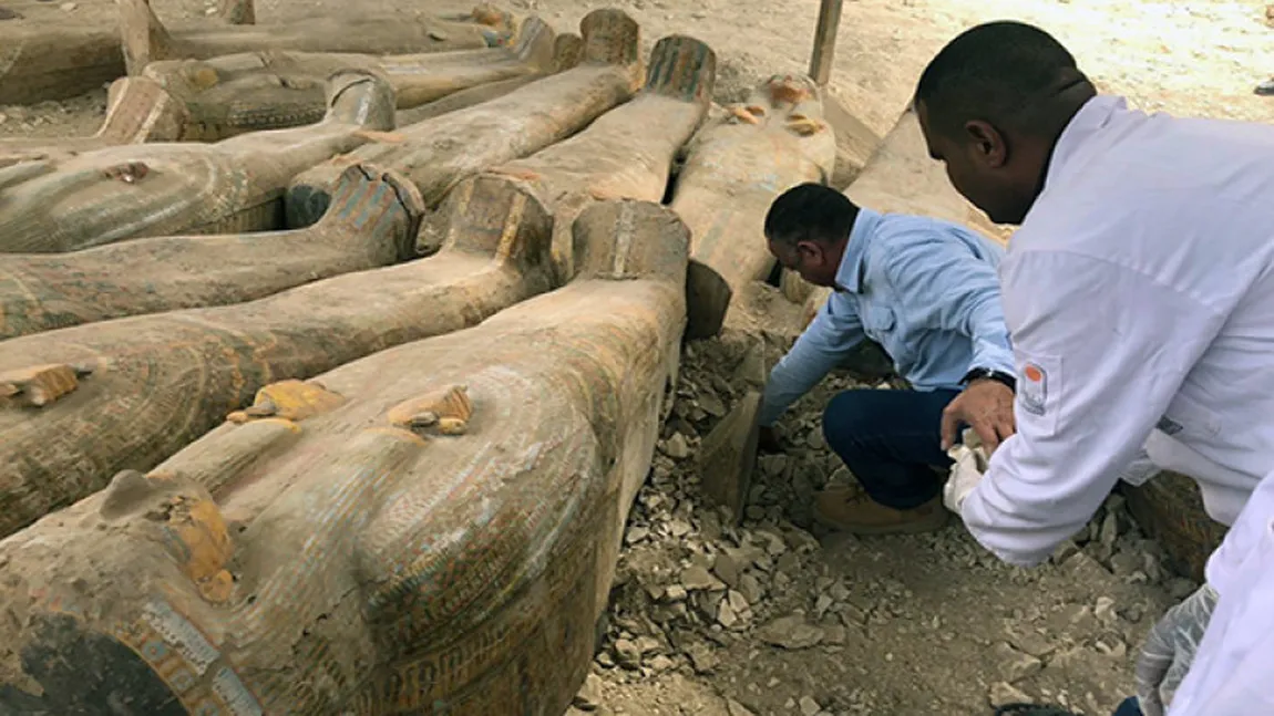 Descoperire arhelogică! Egiptul a anunţat că au fost găsite 59 de sarcofage intacte