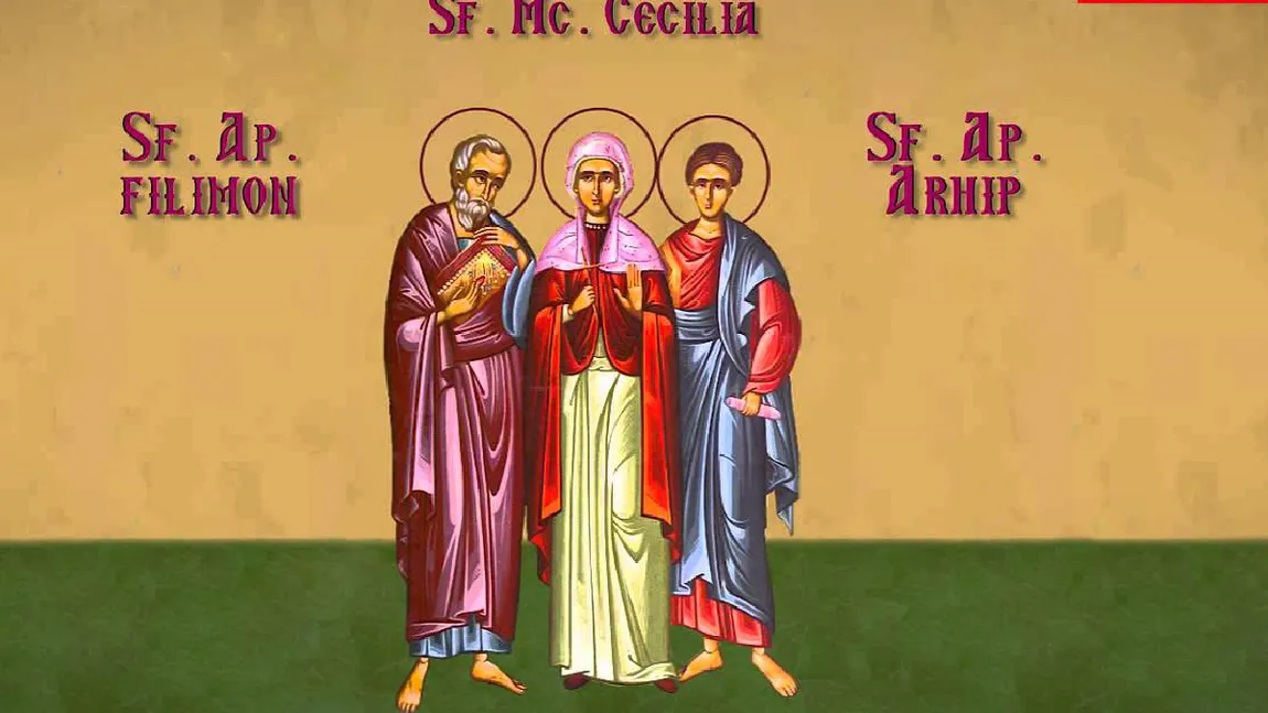 Calendar ortodox 22 noiembrie 2020. Sfinții Apostoli Filimon, Onisim, Arhip şi Cecilia. Rugăciunea Sf Cecilia aduce linişte în căsniciile cu probleme