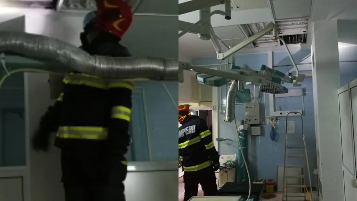Incendiu la un spital din Cluj. Pompierii au intervenit de urgență după ce un panou de iluminat a luat foc