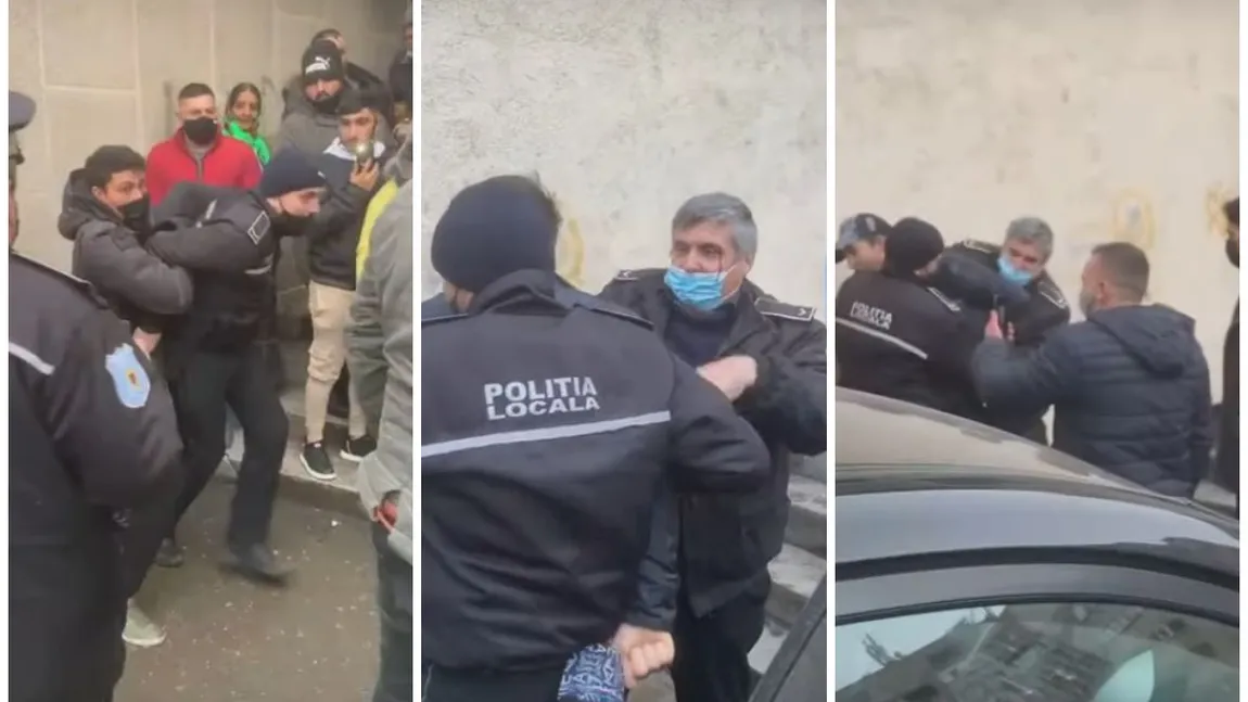 Poliţişti locali, luaţi la bătaie de oameni în Vaslui, în timp ce încercau să salte un scandalagiu fără mască. Imagini şocante VIDEO