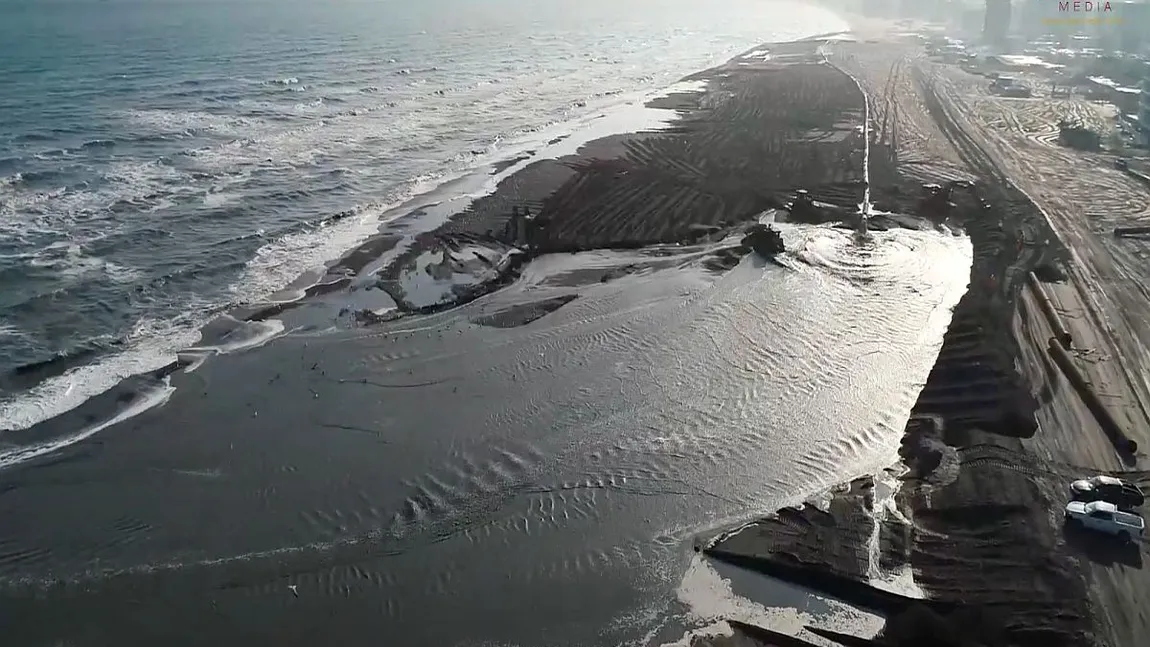 Plajele din Mamaia Nord se lăţesc. Imagini impresionante de la prima etapă a proiectului. Cum va arăta litoralul în sezonul următor - VIDEO
