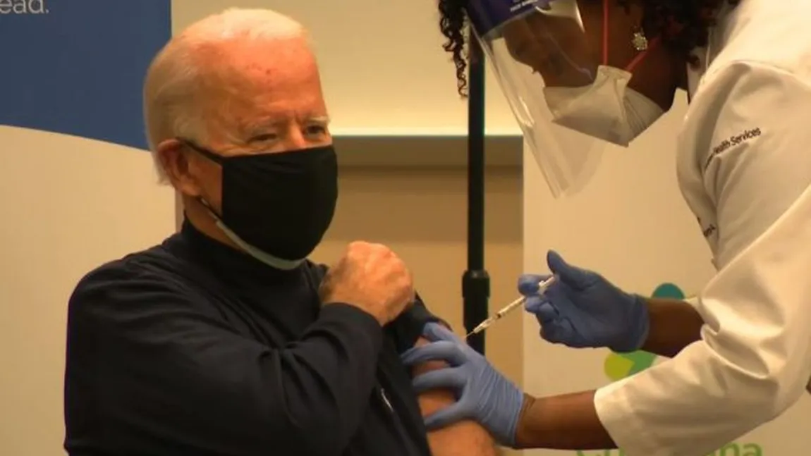 Joe Biden, liderul SUA, s-a vaccinat anti-Covid în direct. Imagini video cu momentul
