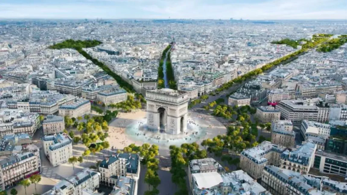 Bulevardul Champs-Élysées din Paris, transformat într-o 