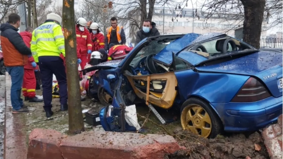 Accident mortal la intrare în București. Șoferul a fost proiectat prin lunetă