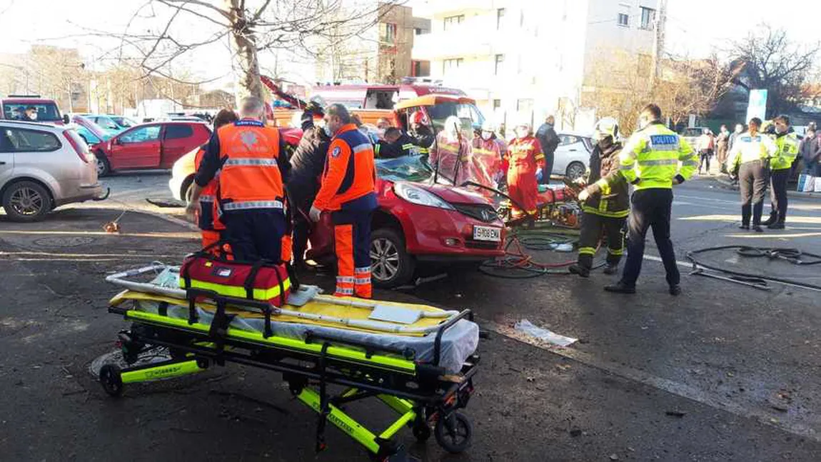 Primele imagini de la accidentul de pe Şoseaua Gheorghe Ionescu Sisești