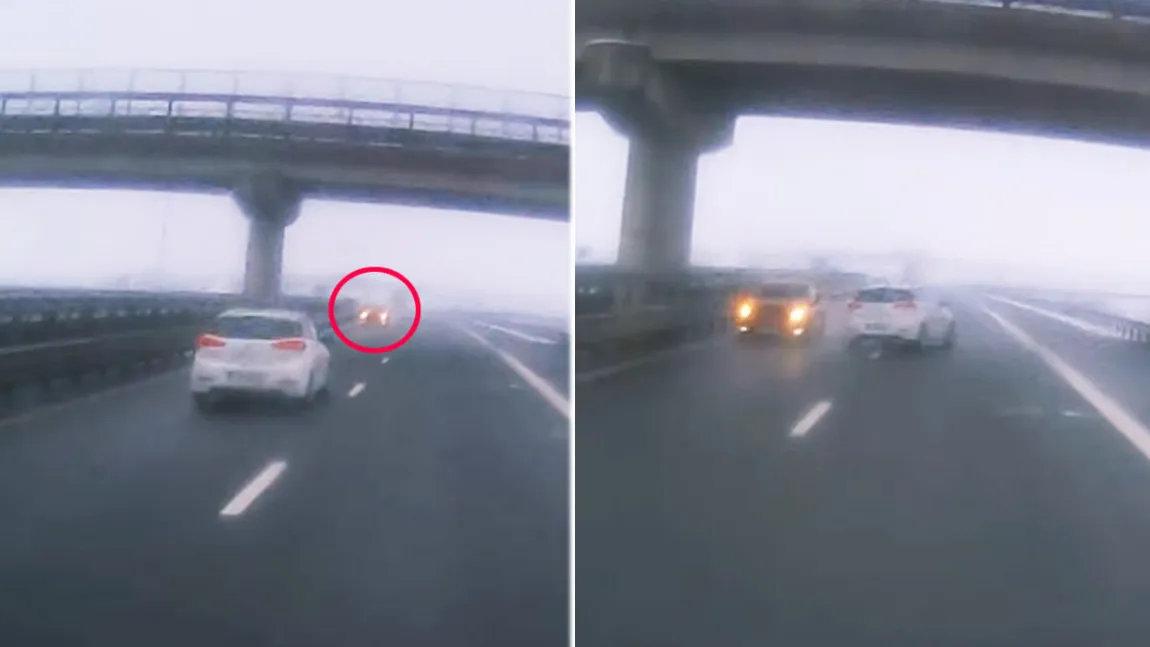 Imagini şocante. Un şofer a fost filmat pe contrasens pe autostrada Gilău-Turda