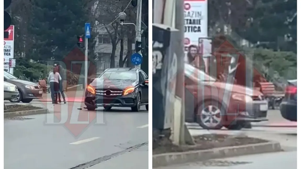 Bătaie violentă în trafic, după un accident rutier! Două femei s-au păruit și și-au împărțit pumni în mijlocul străzii VIDEO