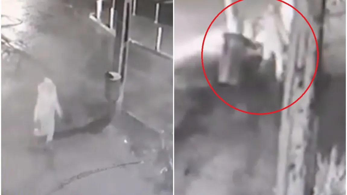 Femeie surprinsă de camerele de supraveghere furând un tomberon VIDEO