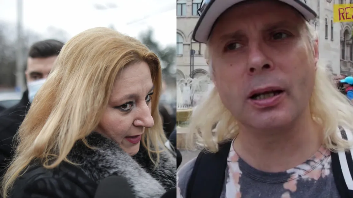 Scandal la protestul din fața Ministerului Justiției. Diana Șoșoacă a fost luată la rost de protestatarul Marian Ceaușescu