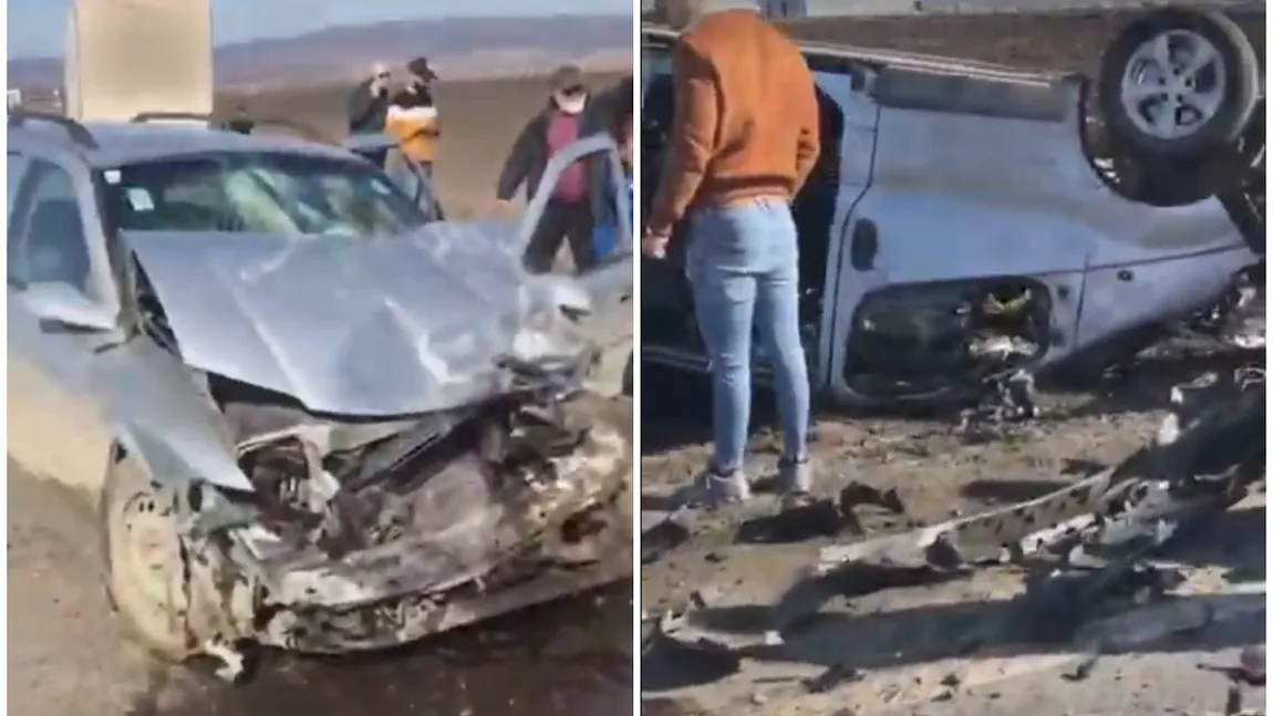 Accident cumplit în Braşov, între un microbuz şi un autoturism. 11 persoane au fost rănite. VIDEO