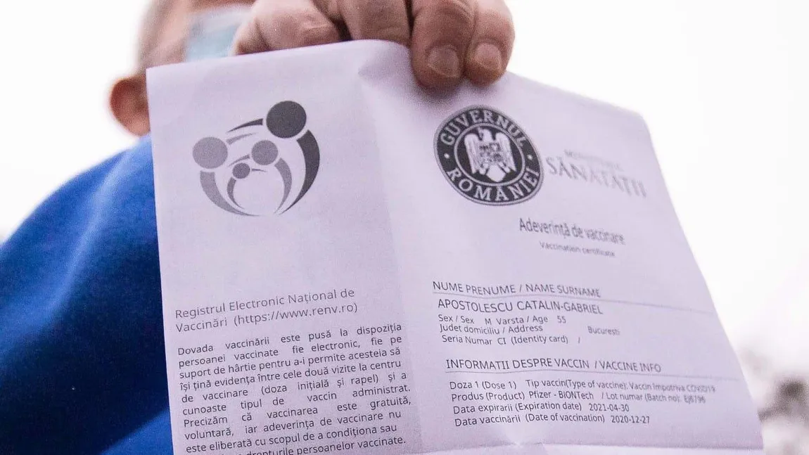 Guvernul pregăteşte schimbări pentru românii care s-au vaccinat antiCOVID. Adeverinţa de imunizare, beneficii pentru persoanele imunizate