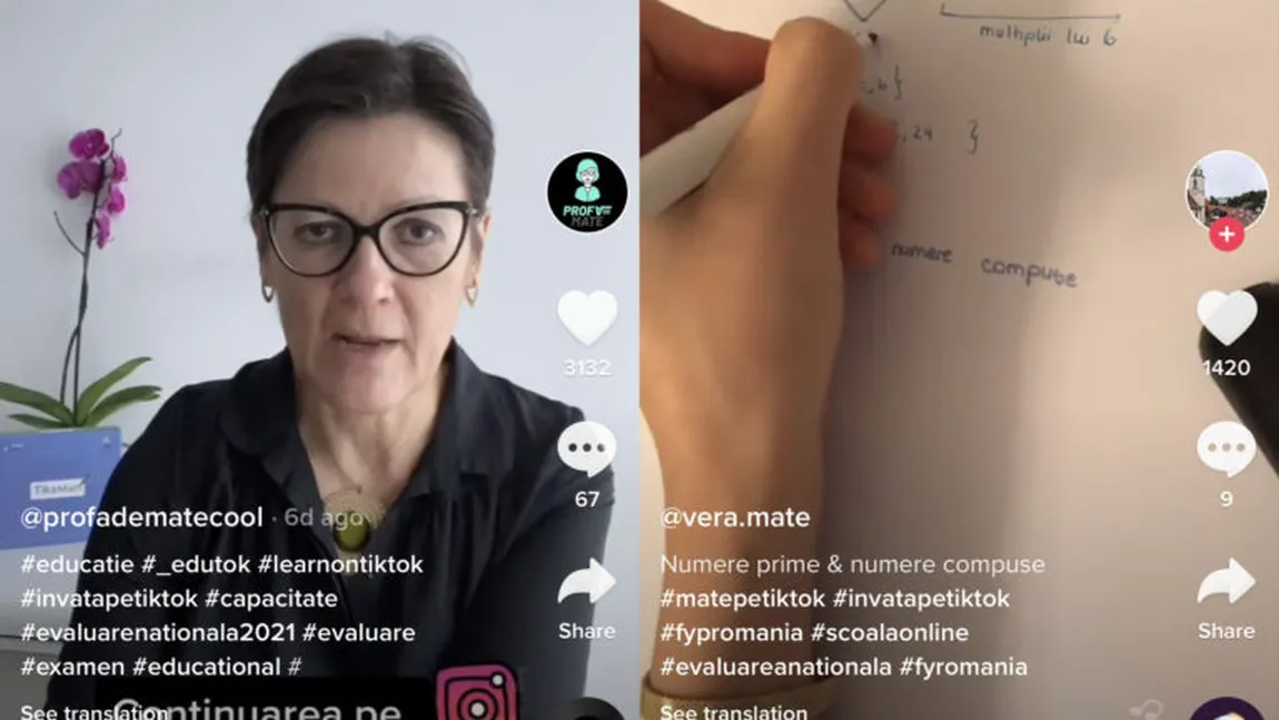 Cursuri de matematică pe TikTok. Profa de mate cool: Am pornit cu ideea de a prezenta o altă faţă a matematicii