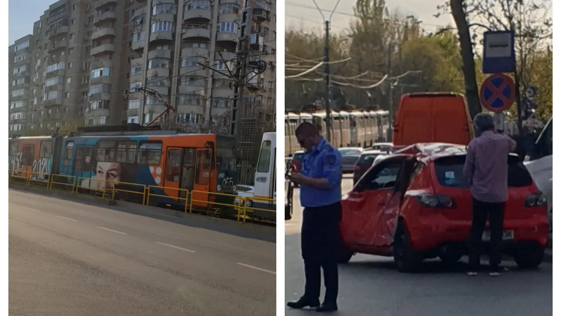 Accident între tramvaiul 41 şi o maşină în zona Crângaşi. Traficul în zonă e restricţionat