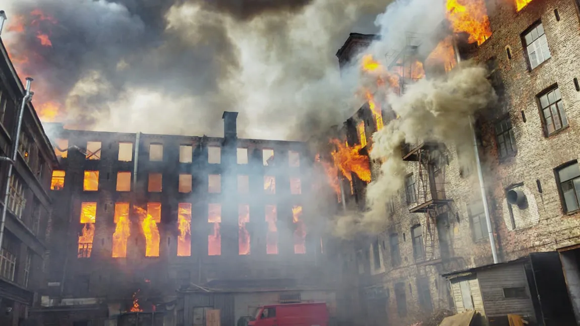 Incendiu violent la o fabrică, în Sankt Petersburg. Un pompier a murit în timpul intervenţiei