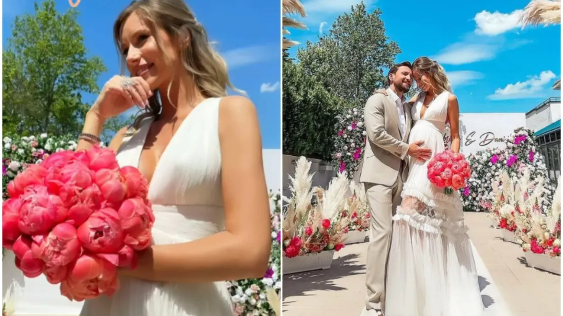 Dani Oţil şi Gabriela Prisăcariu s-au căsătorit. Primele imagini de la nuntă. GALERIE FOTO